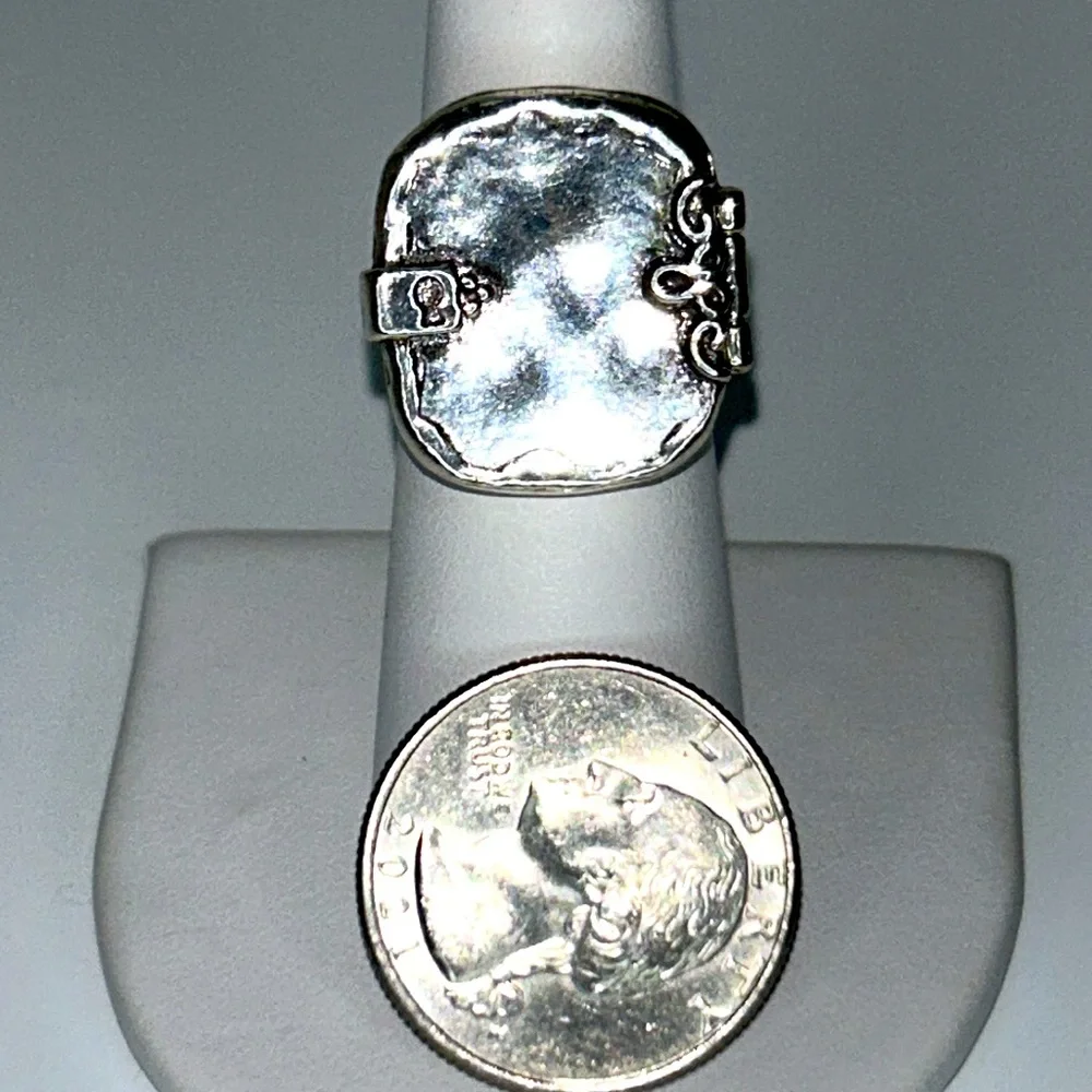NWT Passage to Israel Sterling Silver Genuine Amethyst Heart Locket Ring